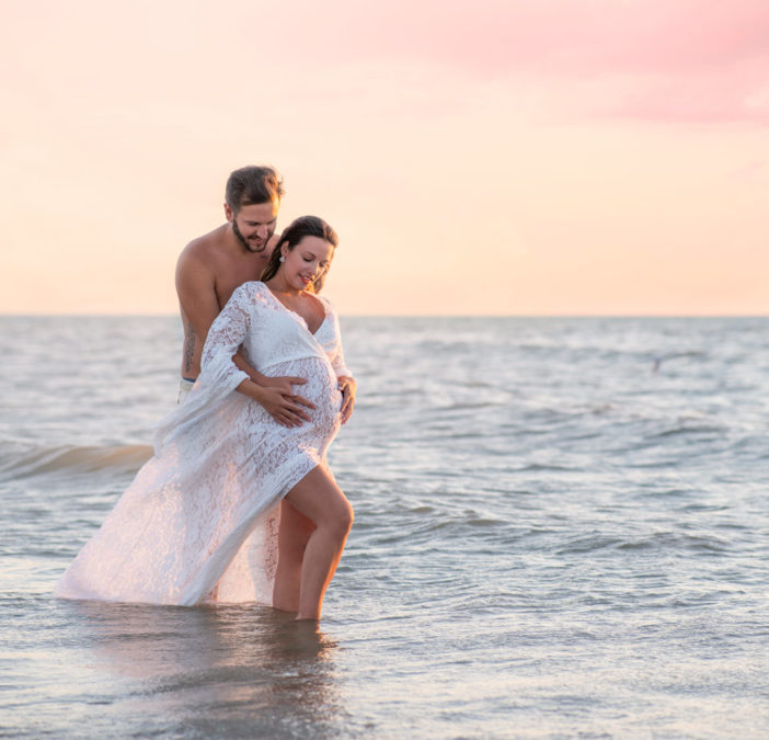 Séance photos pour future maman sur la plage du Touquet