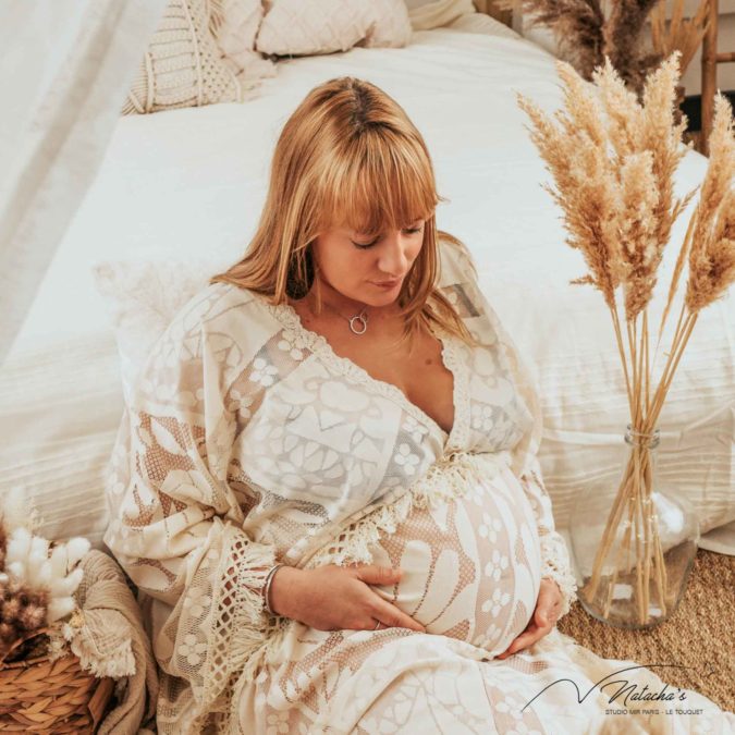 Photo future maman bohème au Touquet Paris Plage 62