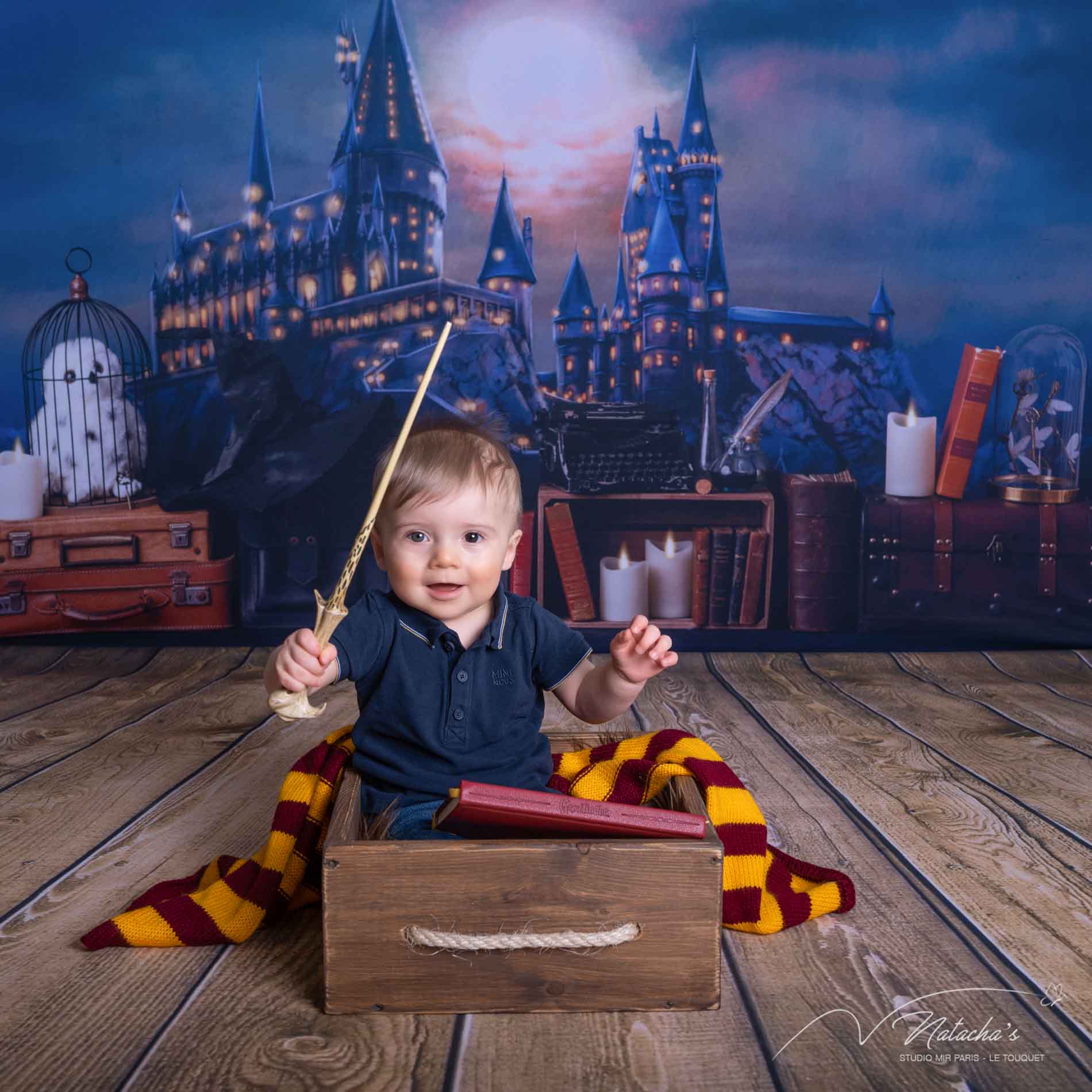 Séance photos bébé Harry Potter au Touquet Paris Plage