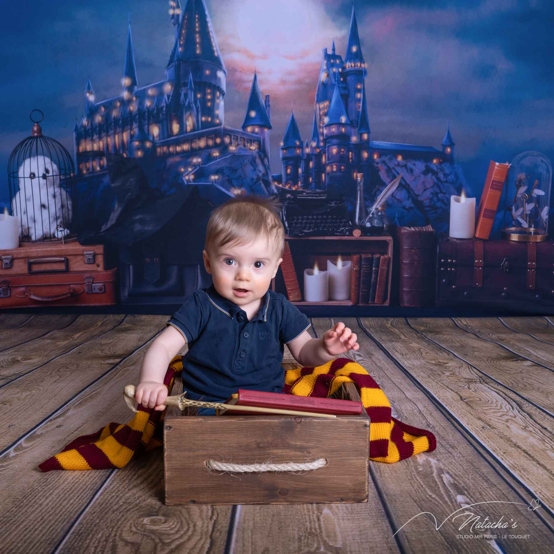 Séance photos bébé Harry Potter au Touquet Paris Plage