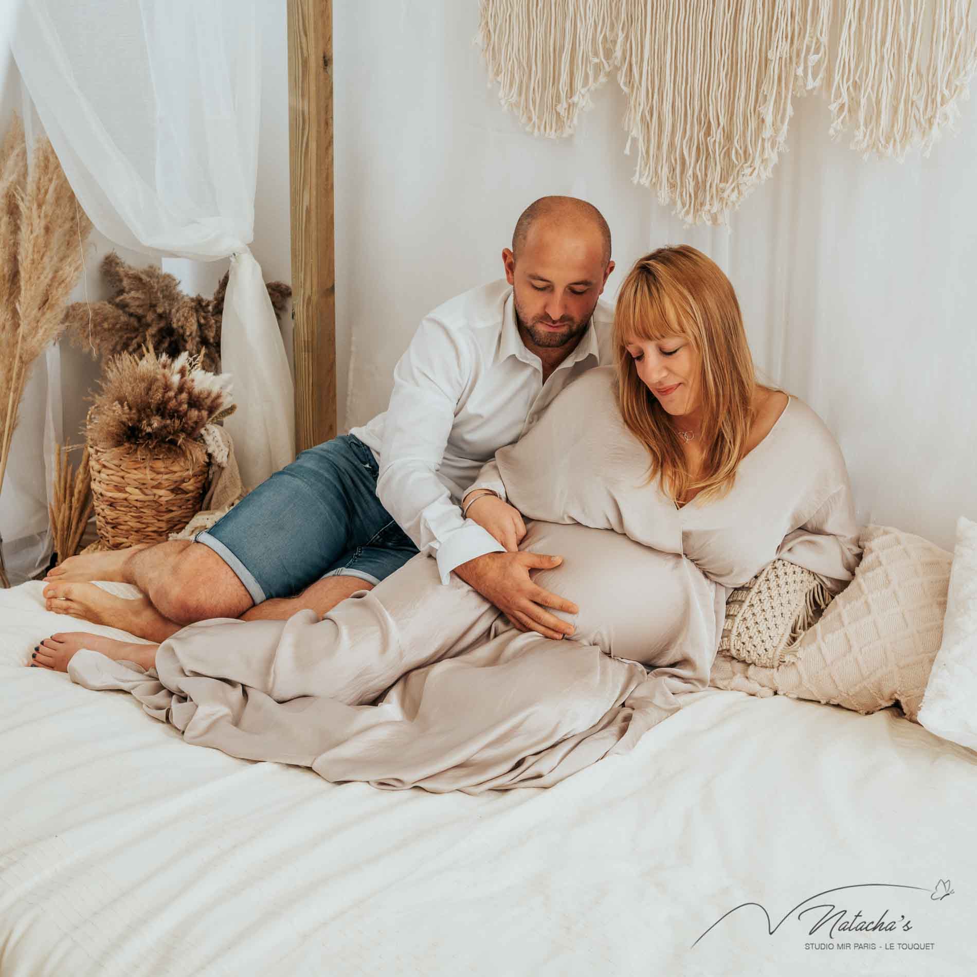 Séance photo grossesse bohème au Touquet Paris Plage