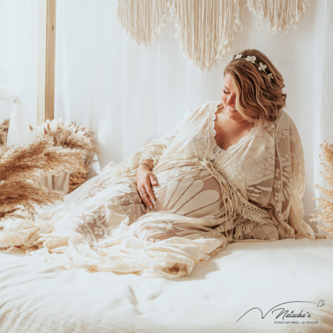Shooting photo grossesse bohème au Touquet 