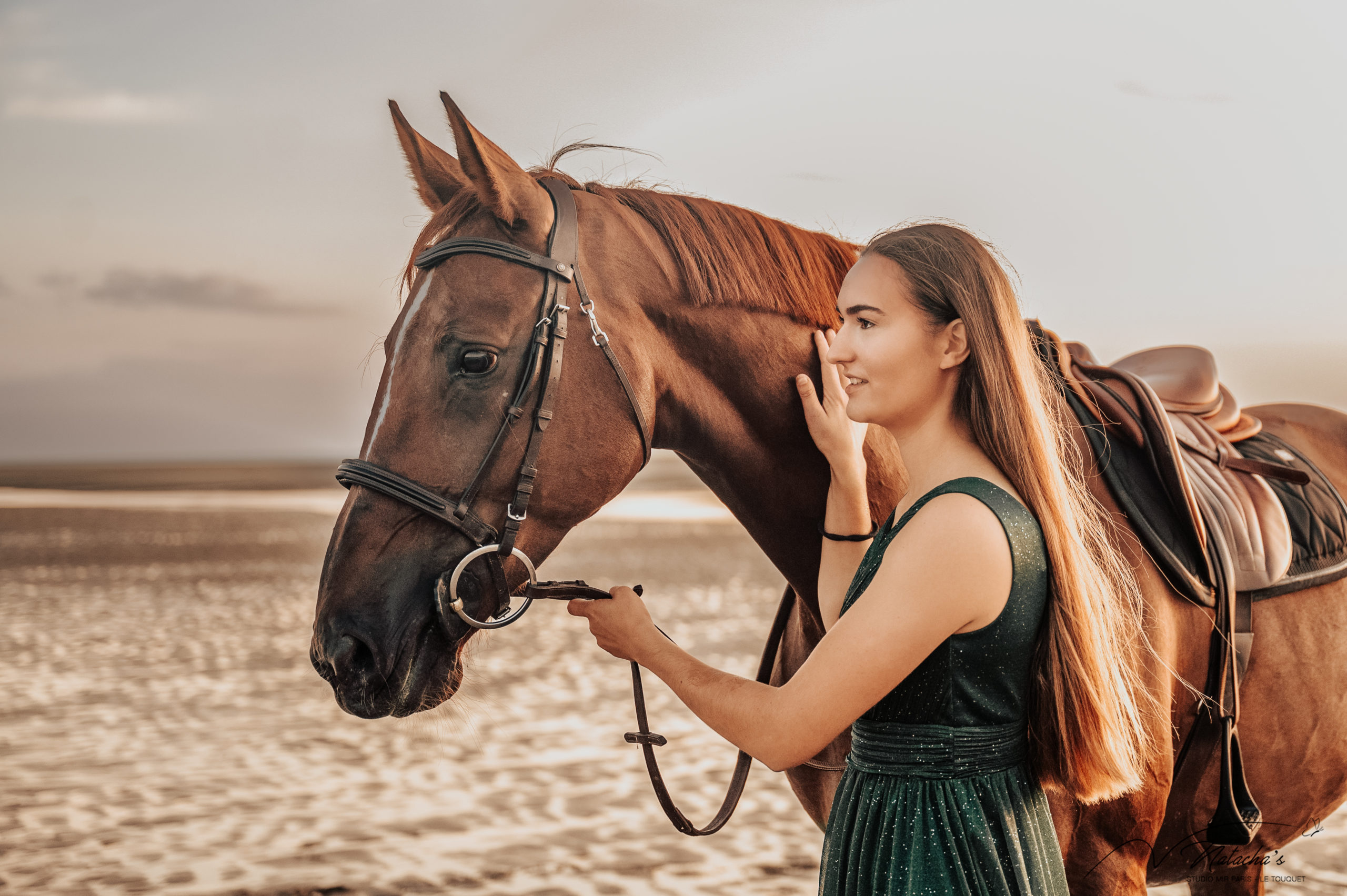 Photographe d'une cavalière et son cheval au Touquet