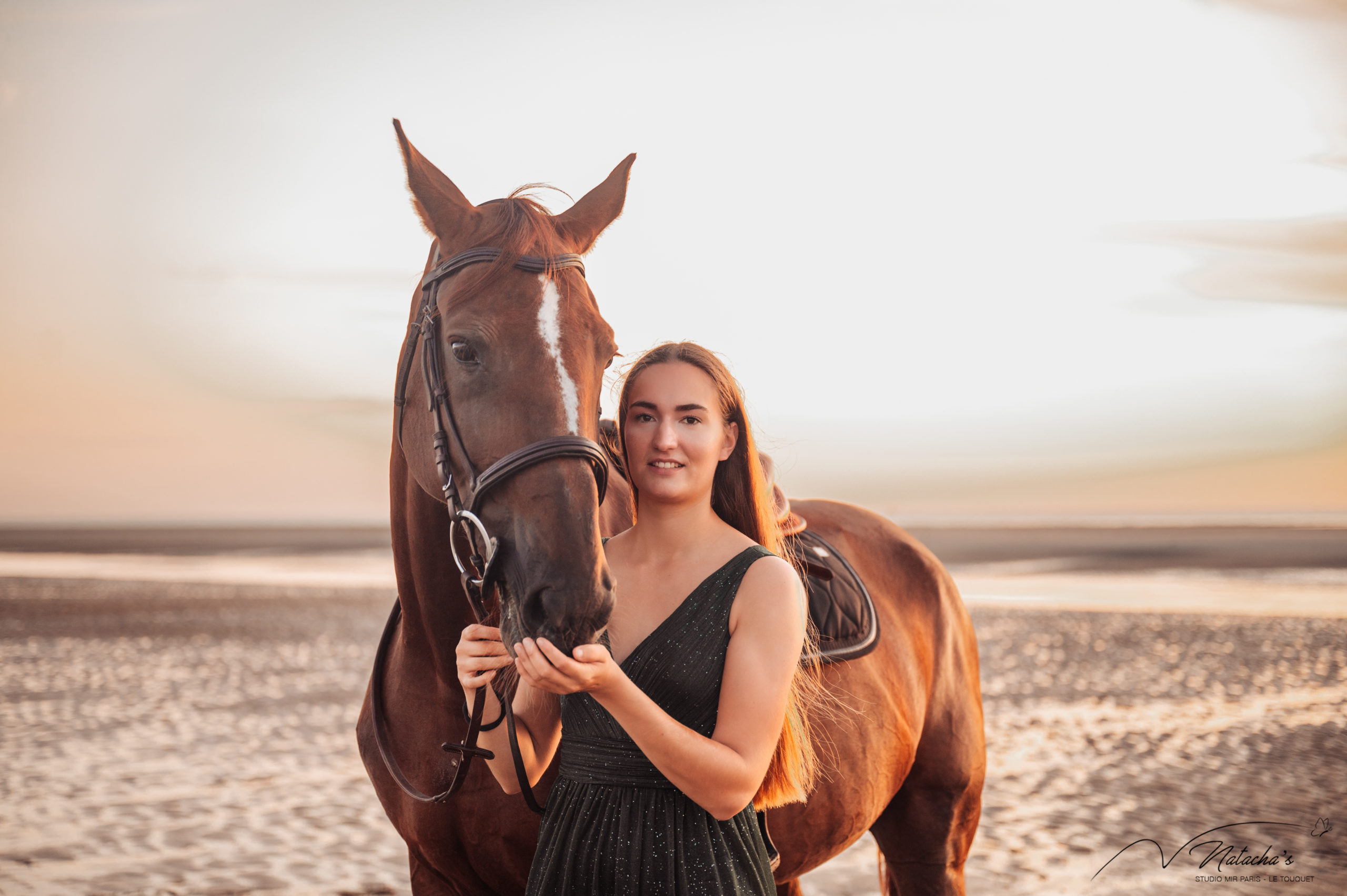 Photographe d'une cavalière et son cheval au Touquet