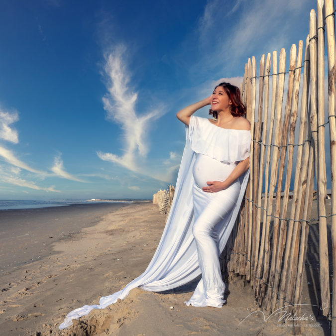Photographe grossesse sur la plage du Touquet Paris Plage 