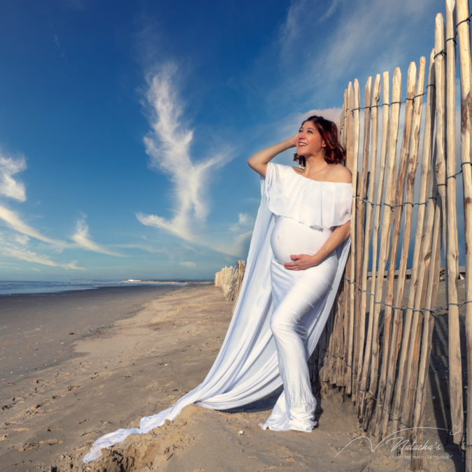 Photographe grossesse sur la plage du Touquet Paris Plage 