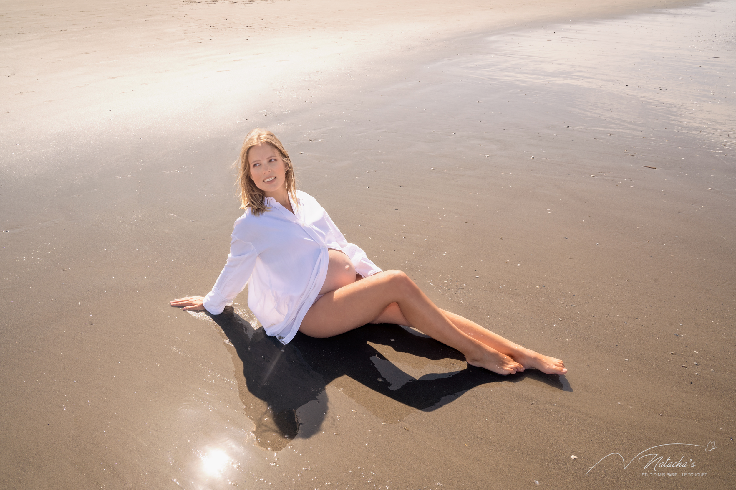 Photographe sur la plage du Touquet pour femme enceinte