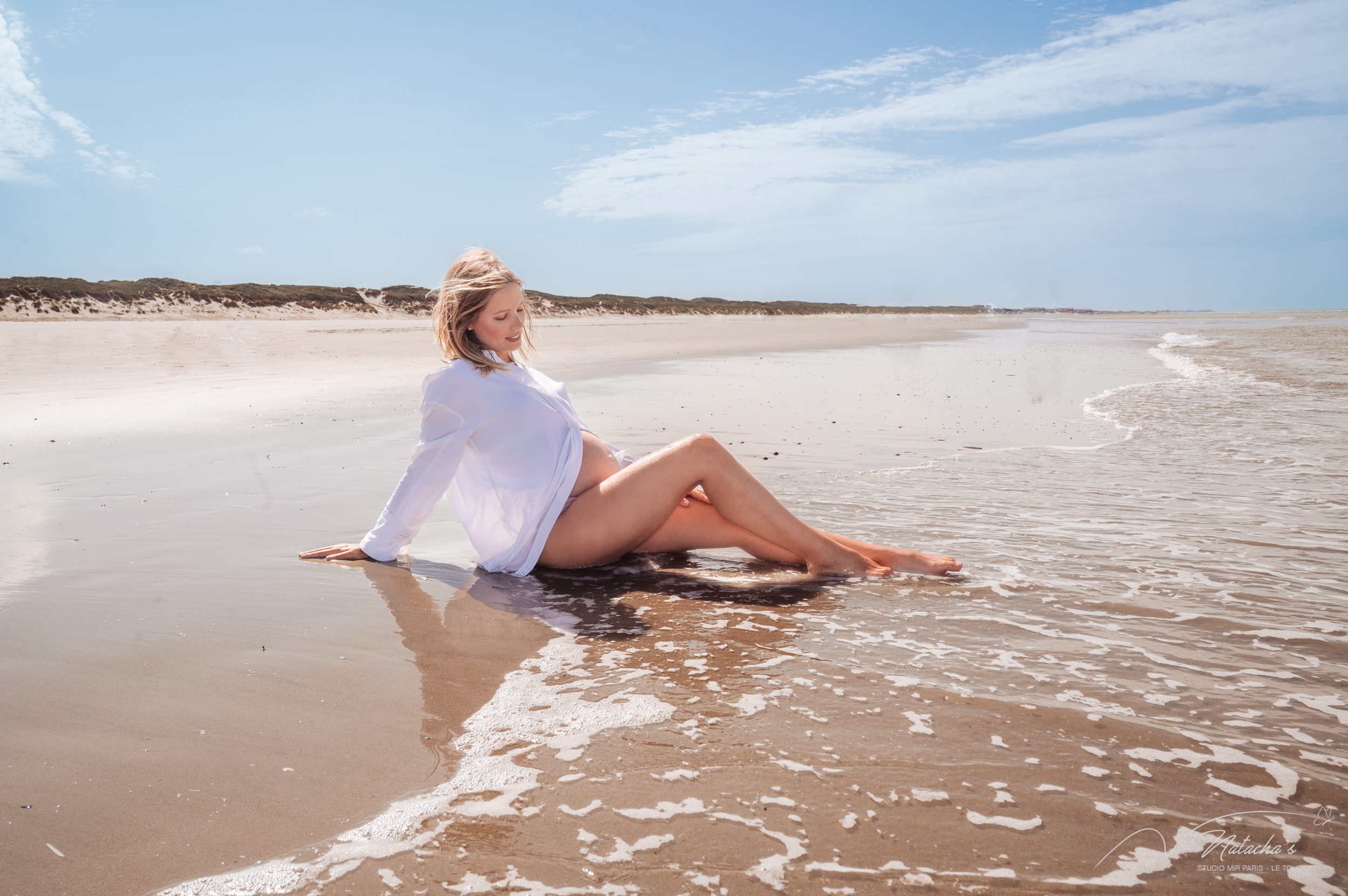 Photographe sur la plage du Touquet pour femme enceinte