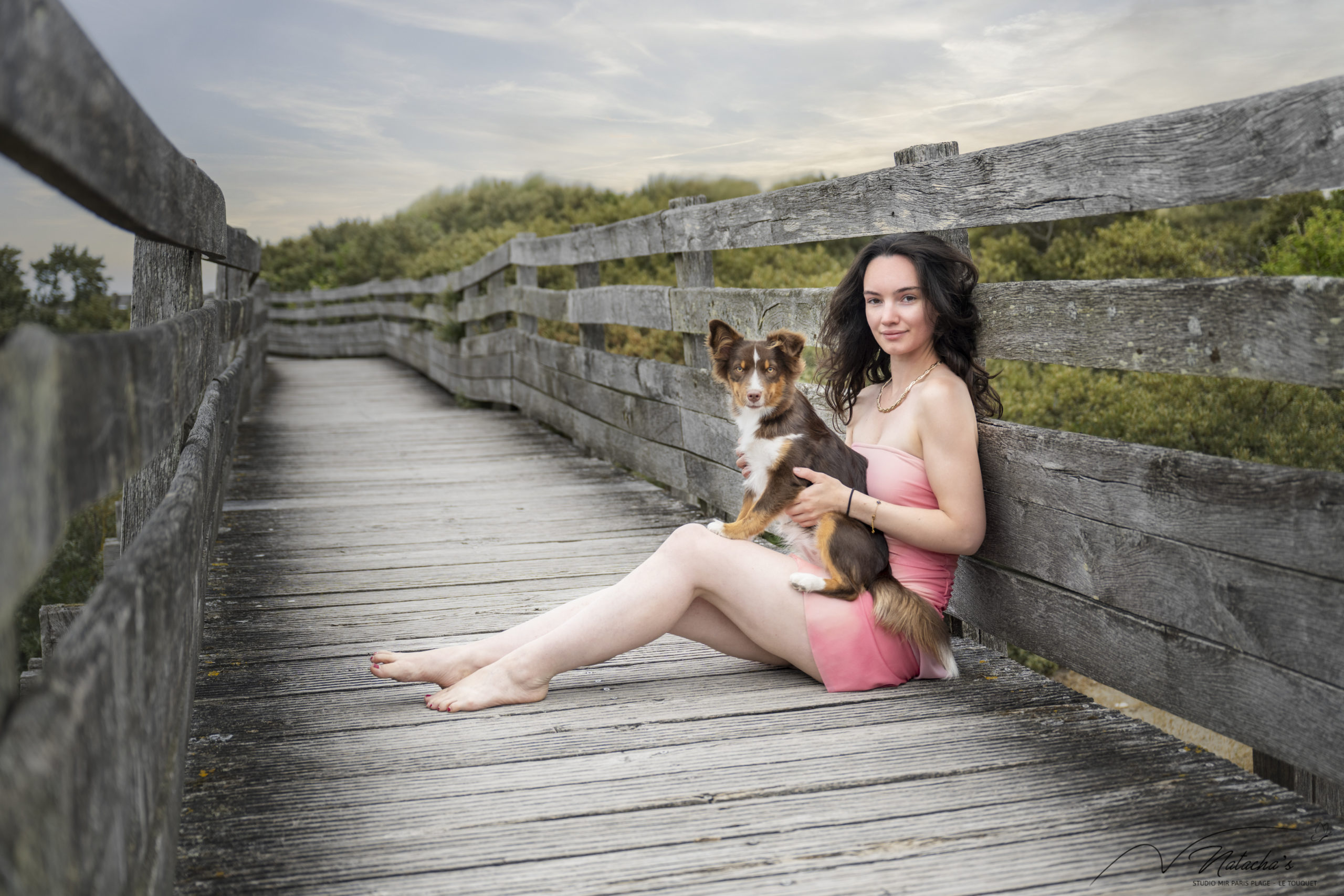 Shooting sur la plage avec son chien au Touquet
