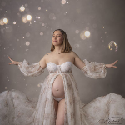 Shooting grossesse avec robes au Touquet