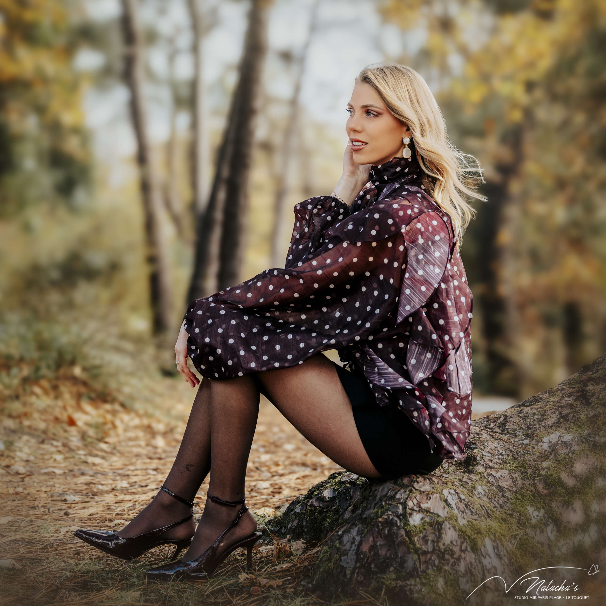 Shooting femme en extérieur dans la forêt du Touquet