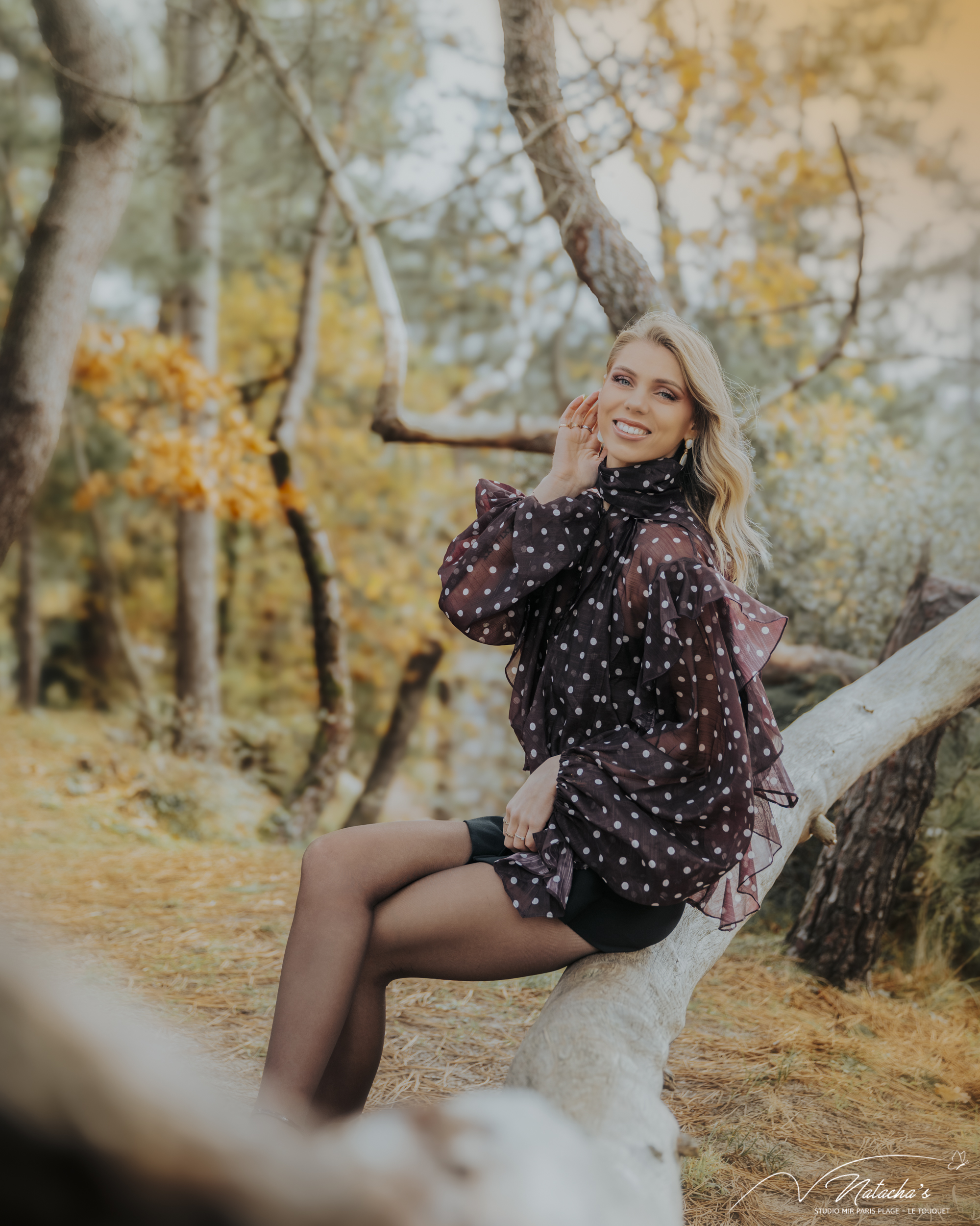 Shooting femme en extérieur dans la forêt du Touquet